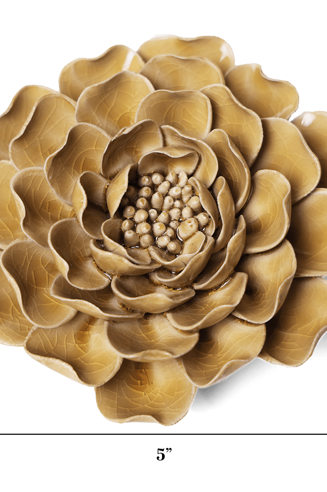 EG16 Caramel Charm Peony - Chive Ceramics Studio - Ceramic Flowers - Chive Ceramics Studio