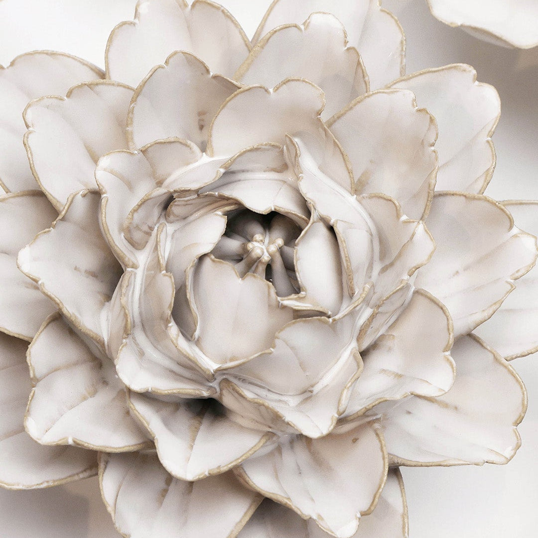 Ivory Comanche Peony - Chive Ceramics Studio - Ceramic Flowers - Chive Ceramics Studio