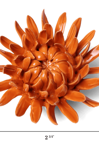 Orange Sarah Mum - Chive Ceramics Studio - Ceramic Flowers - Chive Ceramics Studio