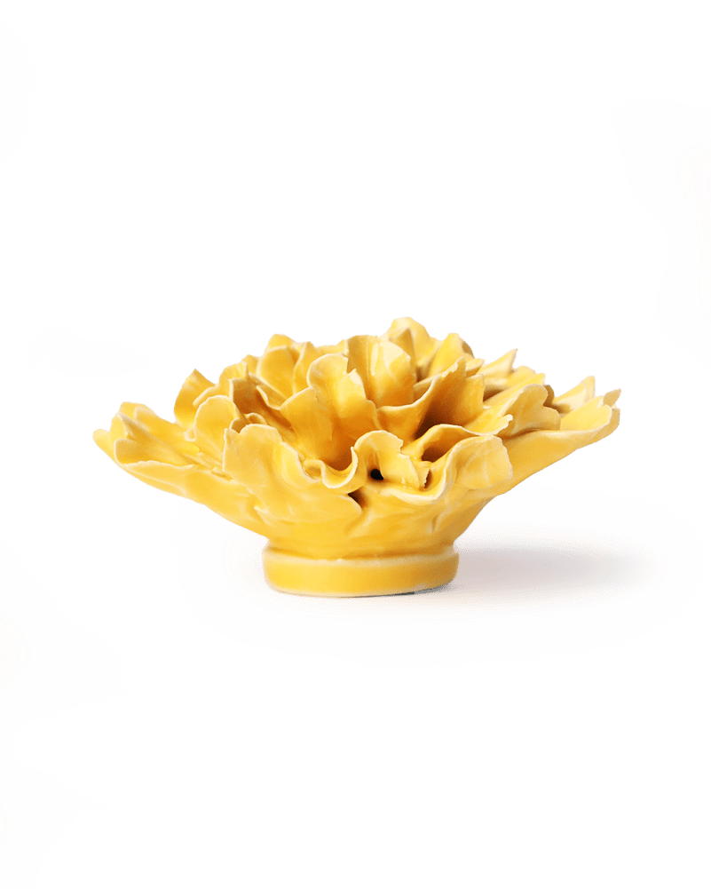 Burnt Yellow Tundra Carnation - Chive Ceramics Studio - Ceramic Flowers - Chive Ceramics Studio