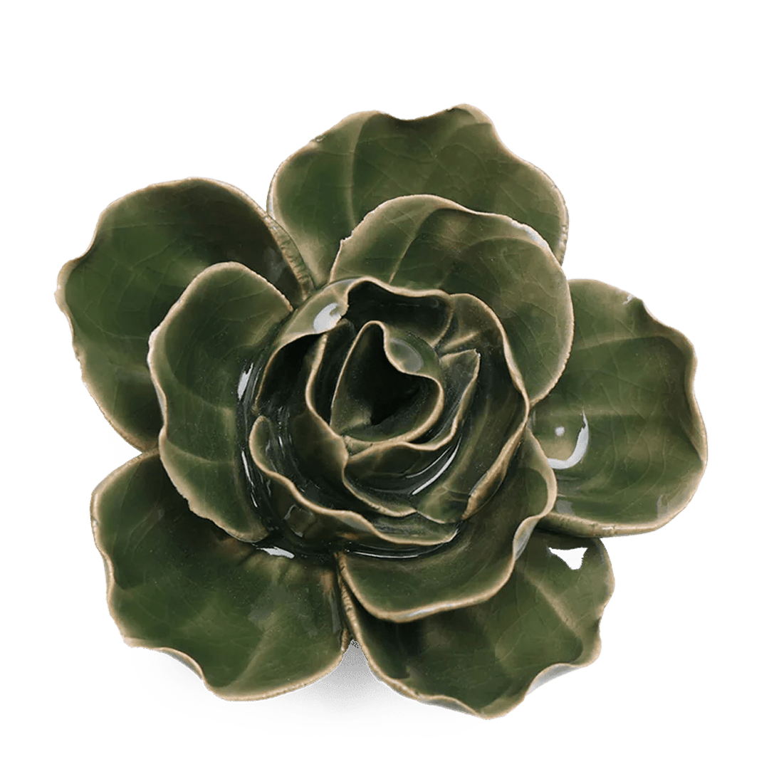 EG03 Fir Green Butterfly Ranunculus - Chive Ceramics Studio - Ceramic Flowers - Chive Ceramics Studio