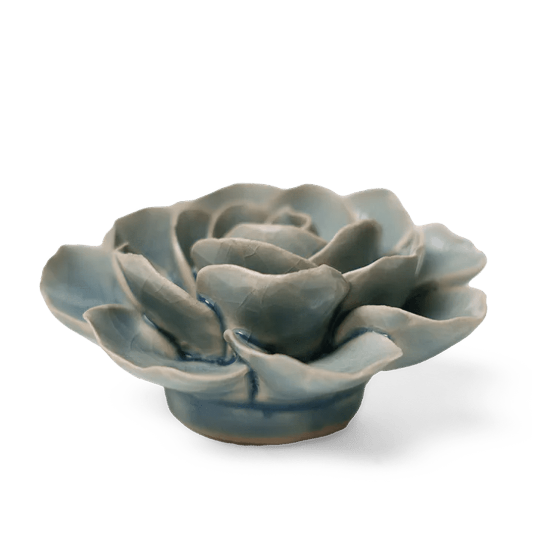 EG04 Powder Blue Amandine Ranunculus - Chive Ceramics Studio - Ceramic Flowers - Chive Ceramics Studio