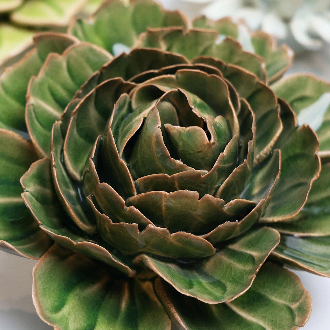 Avocado Green Rozella Peony - Chive Ceramics Studio - Ceramic Flowers - Chive Ceramics Studio