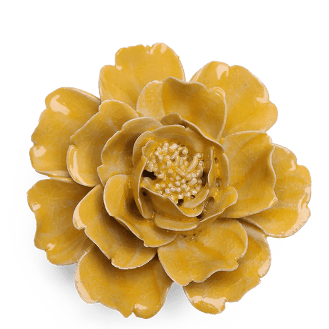 EG07 Burnt Yellow Rose - Chive Ceramics Studio - Ceramic Flowers - Chive Ceramics Studio