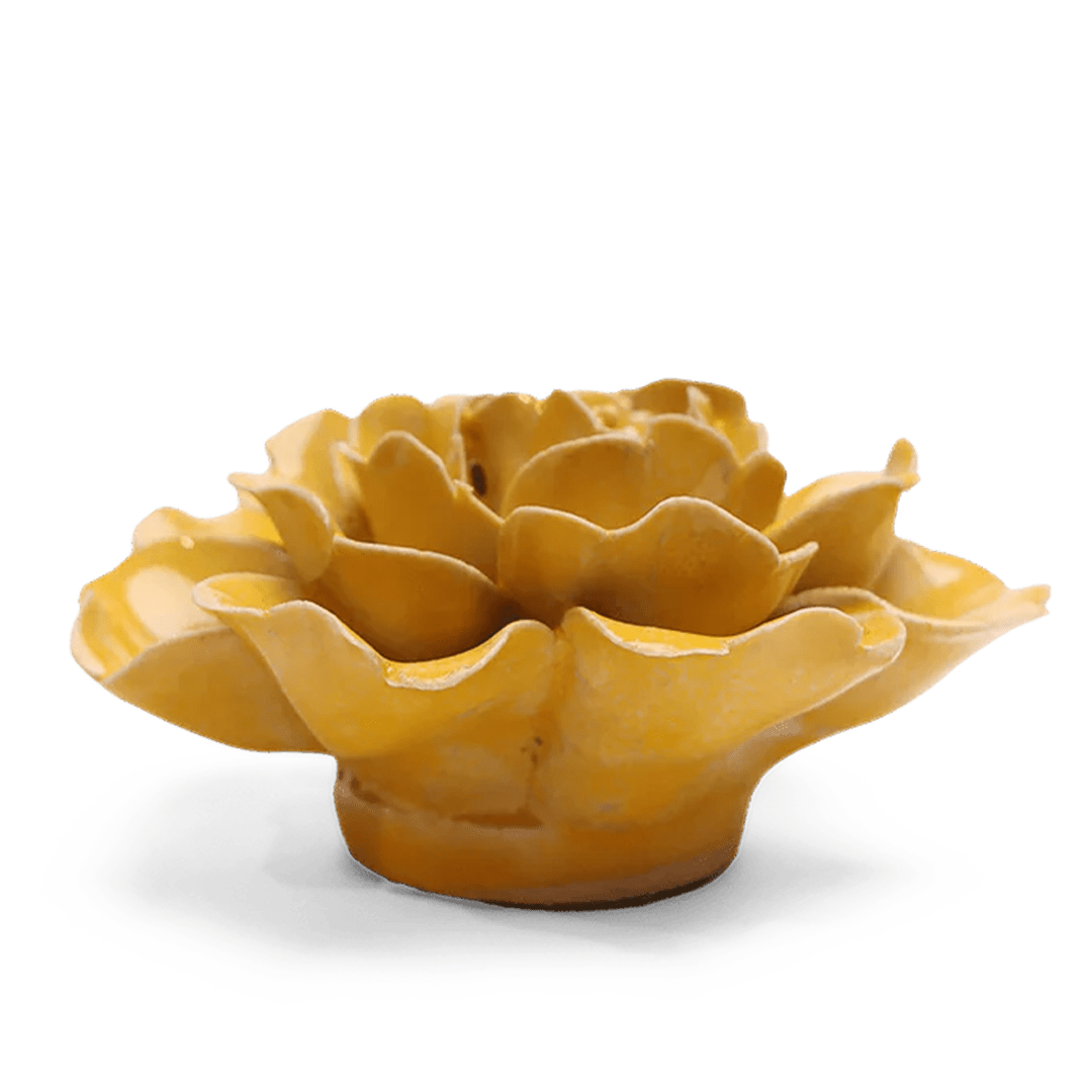 EG07 Burnt Yellow Rose - Chive Ceramics Studio - Ceramic Flowers - Chive Ceramics Studio