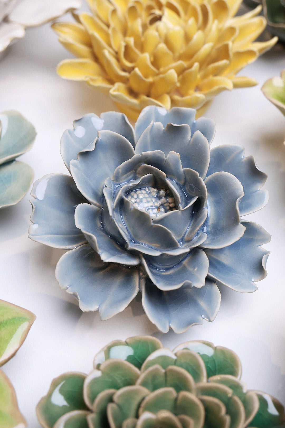 Pastel Blue Rose - Chive Ceramics Studio - Ceramic Flowers - Chive Ceramics Studio