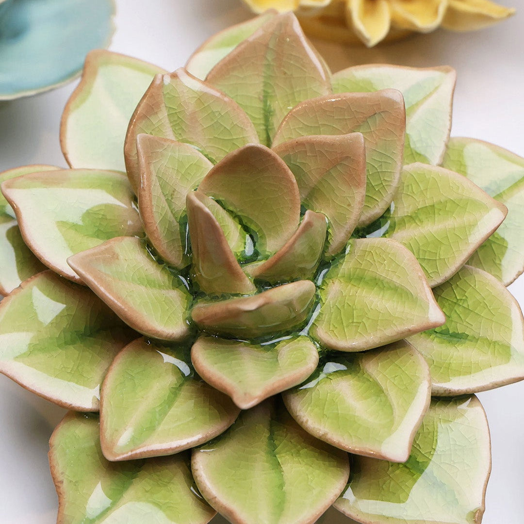 Peridot Green Fairy Echeveria - Chive Ceramics Studio - Ceramic Flowers - Chive Ceramics Studio