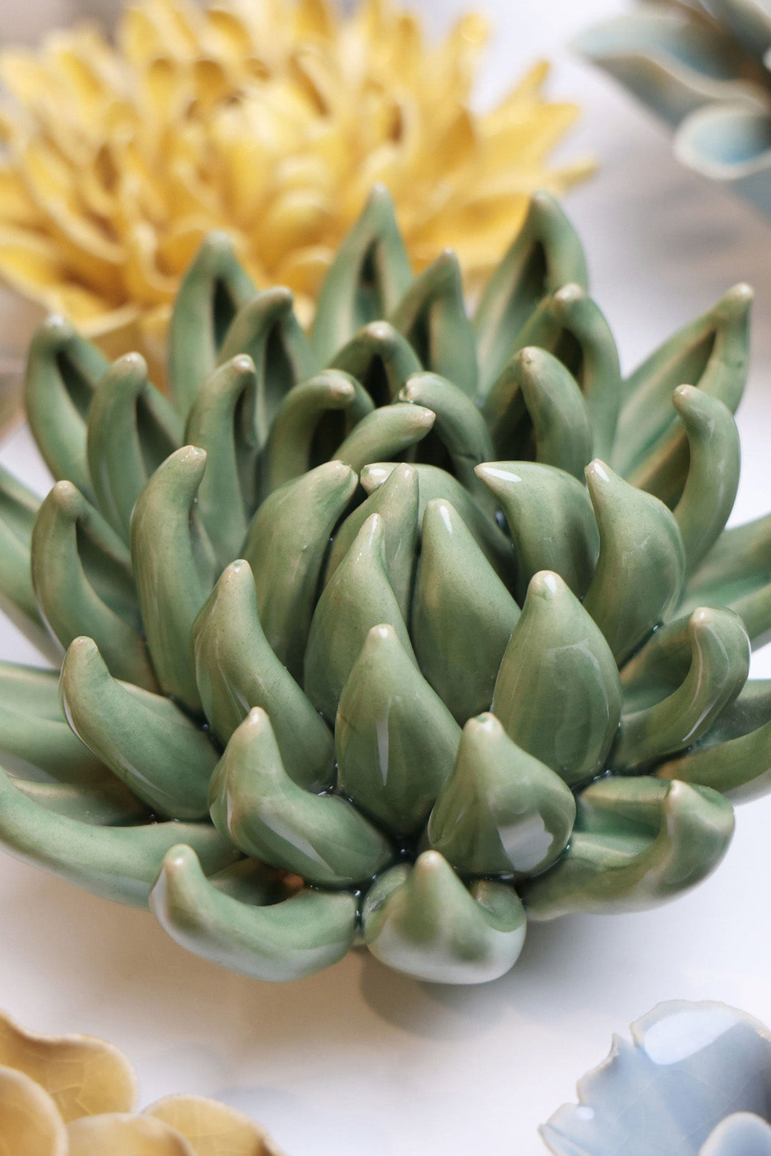 Jade Green Succulent - Chive Ceramics Studio - Ceramic Flowers - Chive Ceramics Studio