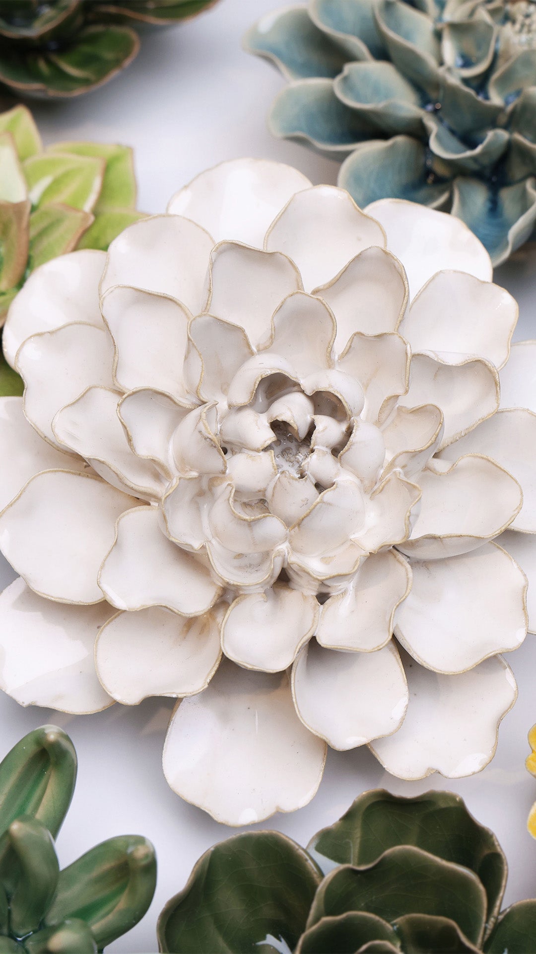 Ivory European Water Lily - Chive Ceramics Studio - Ceramic Flowers - Chive Ceramics Studio