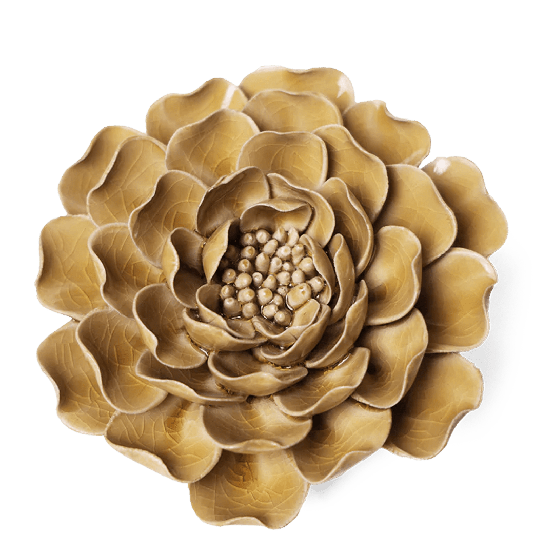 EG16 Caramel Charm Peony - Chive Ceramics Studio - Ceramic Flowers - Chive Ceramics Studio