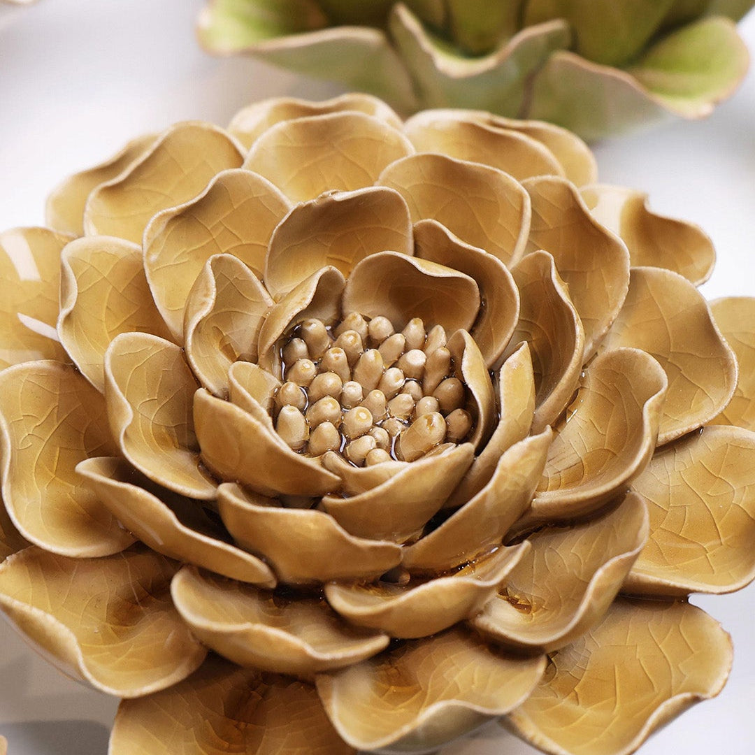 Caramel Charm Peony - Chive Ceramics Studio - Ceramic Flowers - Chive Ceramics Studio