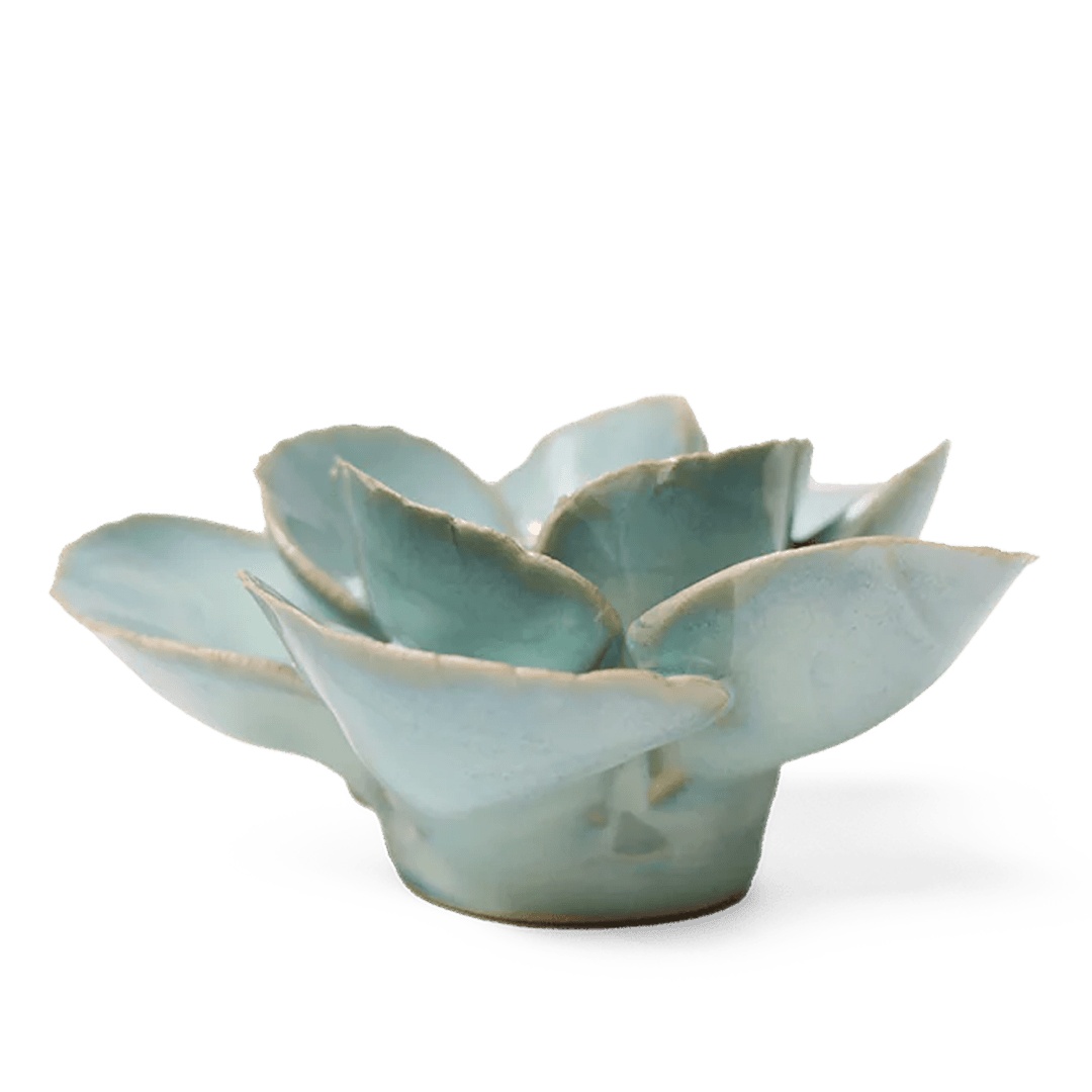 EG19 Milk Teal Poppy - Chive Ceramics Studio - Ceramic Flowers - Chive Ceramics Studio
