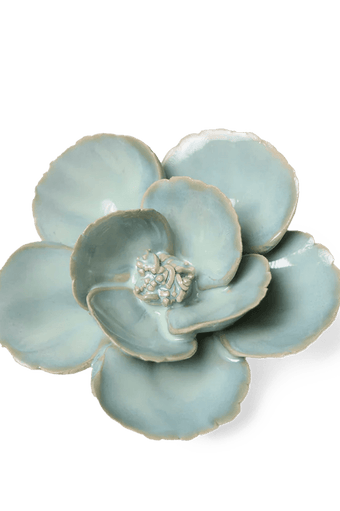 EG19 Milk Teal Poppy - Chive Ceramics Studio - Ceramic Flowers - Chive Ceramics Studio