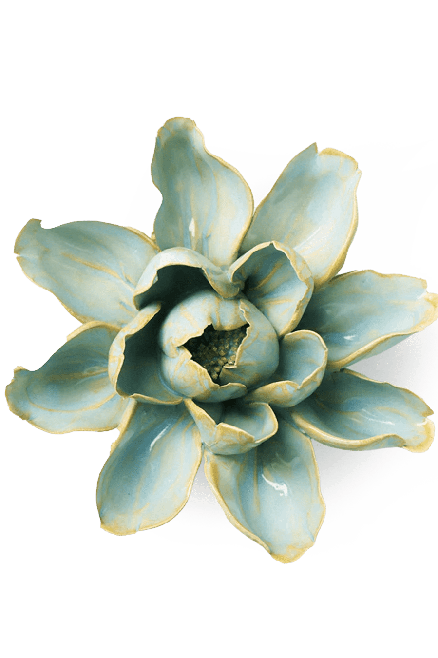 EG24 Robin's Egg Blue Aurora Water Lily - Chive Ceramics Studio - Ceramic Flowers - Chive Ceramics Studio