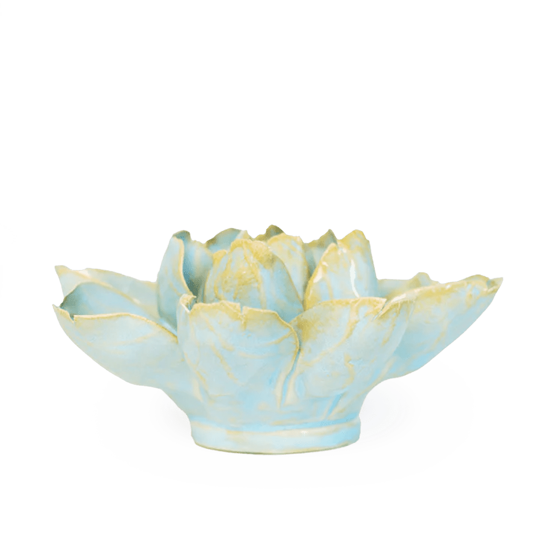 EG24 Robin's Egg Blue Aurora Water Lily - Chive Ceramics Studio - Ceramic Flowers - Chive Ceramics Studio