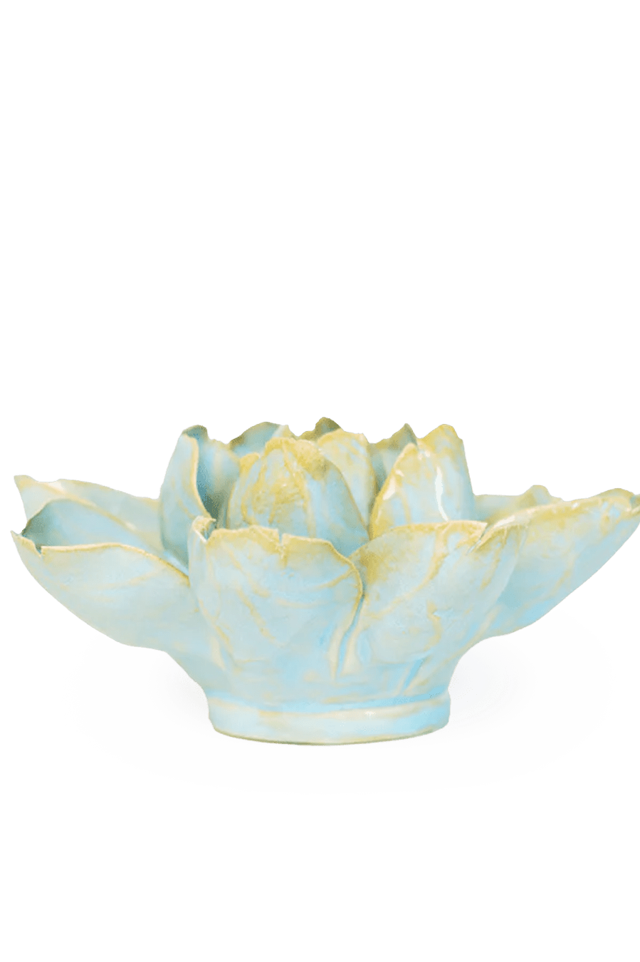EG24 Robin's Egg Blue Aurora Water Lily - Chive Ceramics Studio - Ceramic Flowers - Chive Ceramics Studio