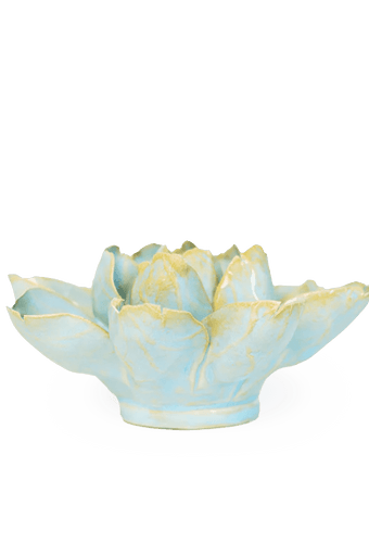 EG24 Robin's Egg Blue Aurora Water Lily - Chive Ceramics Studio - Ceramic Flowers - Chive Ceramics Studio