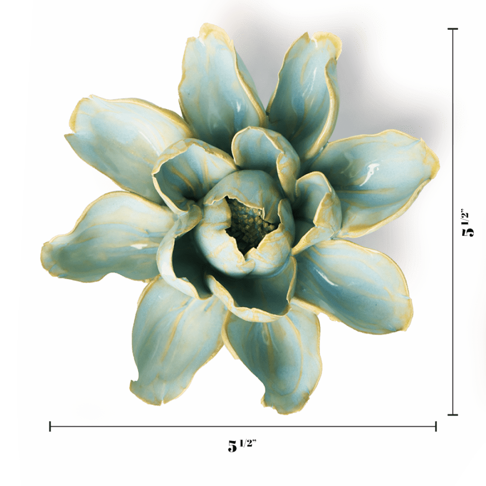 Robin's Egg Blue Aurora Water Lily - Chive Ceramics Studio - Ceramic Flowers - Chive Ceramics Studio