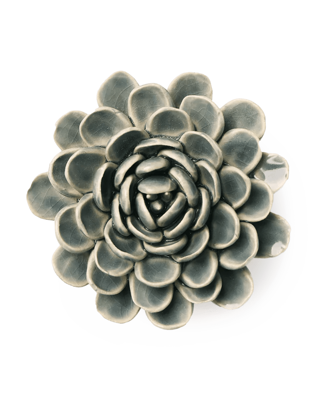 EG29 Pewter Blue Zinderella Zinnia - Chive Ceramics Studio - Ceramic Flowers - Chive Ceramics Studio
