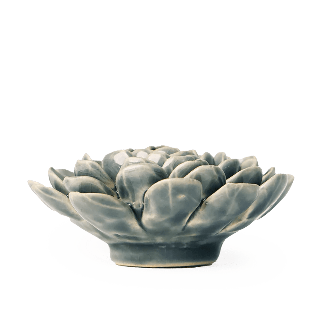 EG29 Pewter Blue Zinderella Zinnia - Chive Ceramics Studio - Ceramic Flowers - Chive Ceramics Studio