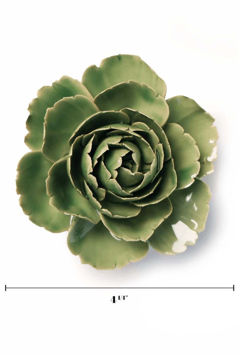 Jade Green English Rose - Chive Ceramics Studio - Ceramic Flowers - Chive Ceramics Studio