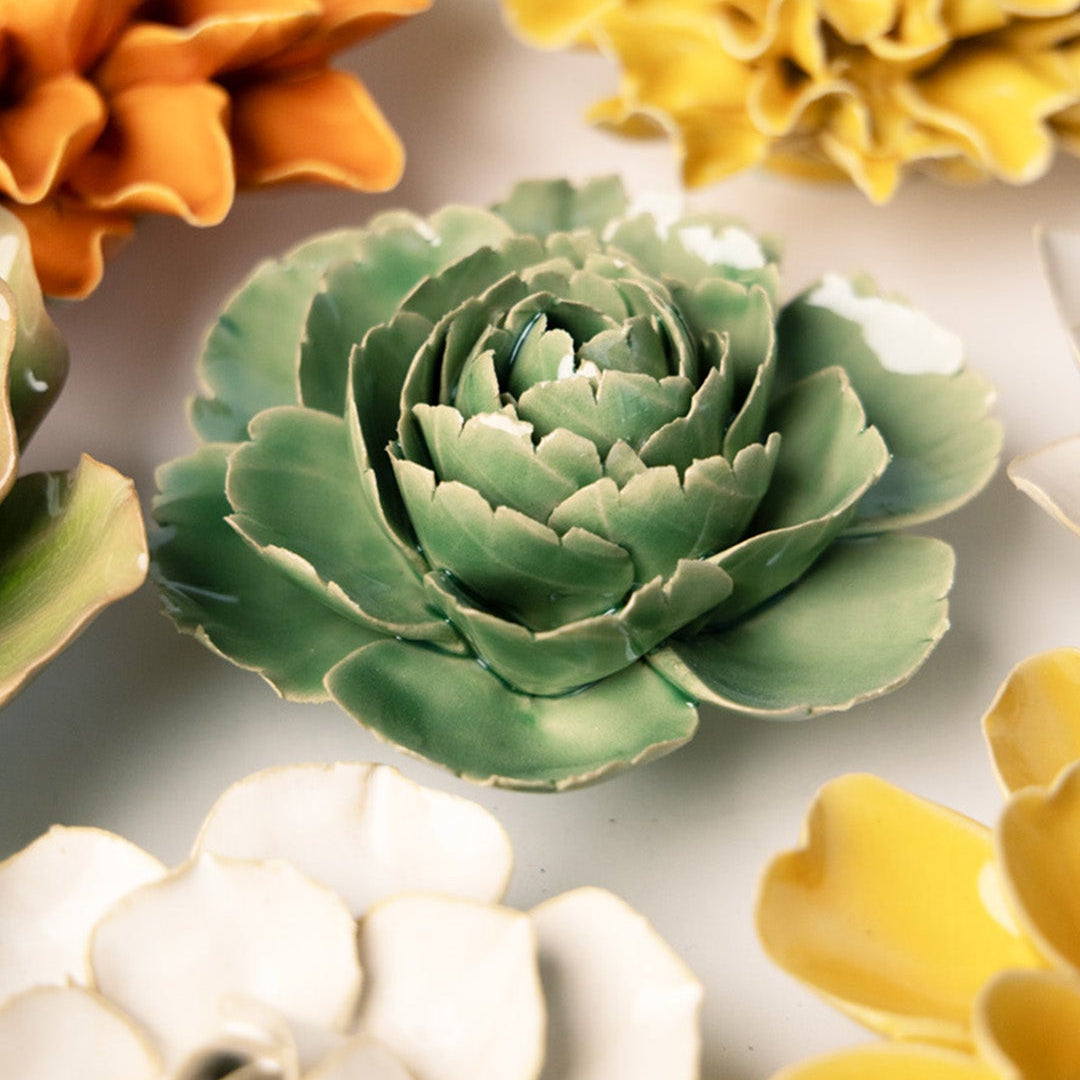 Jade Green English Rose - Chive Ceramics Studio - Ceramic Flowers - Chive Ceramics Studio