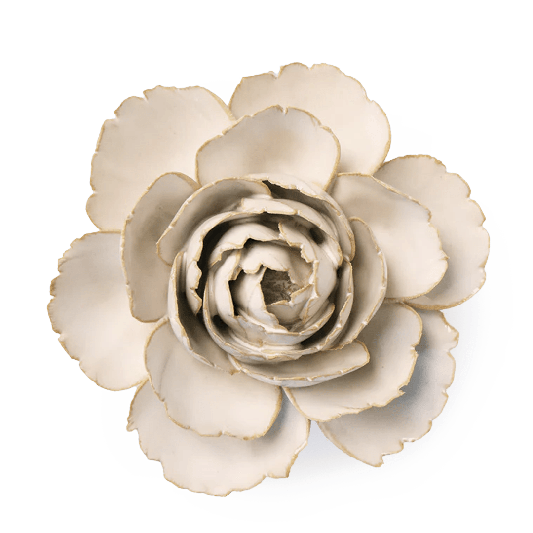 EG31 Ivory English Rose - Chive Ceramics Studio - Ceramic Flowers - Chive Ceramics Studio