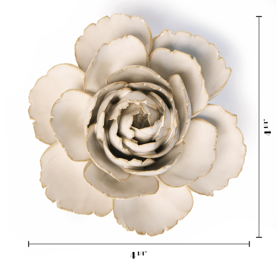 Ivory English Rose - Chive Ceramics Studio - Ceramic Flowers - Chive Ceramics Studio