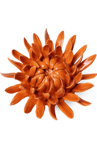 Orange Sarah Mum - Chive Ceramics Studio - Ceramic Flowers - Chive Ceramics Studio
