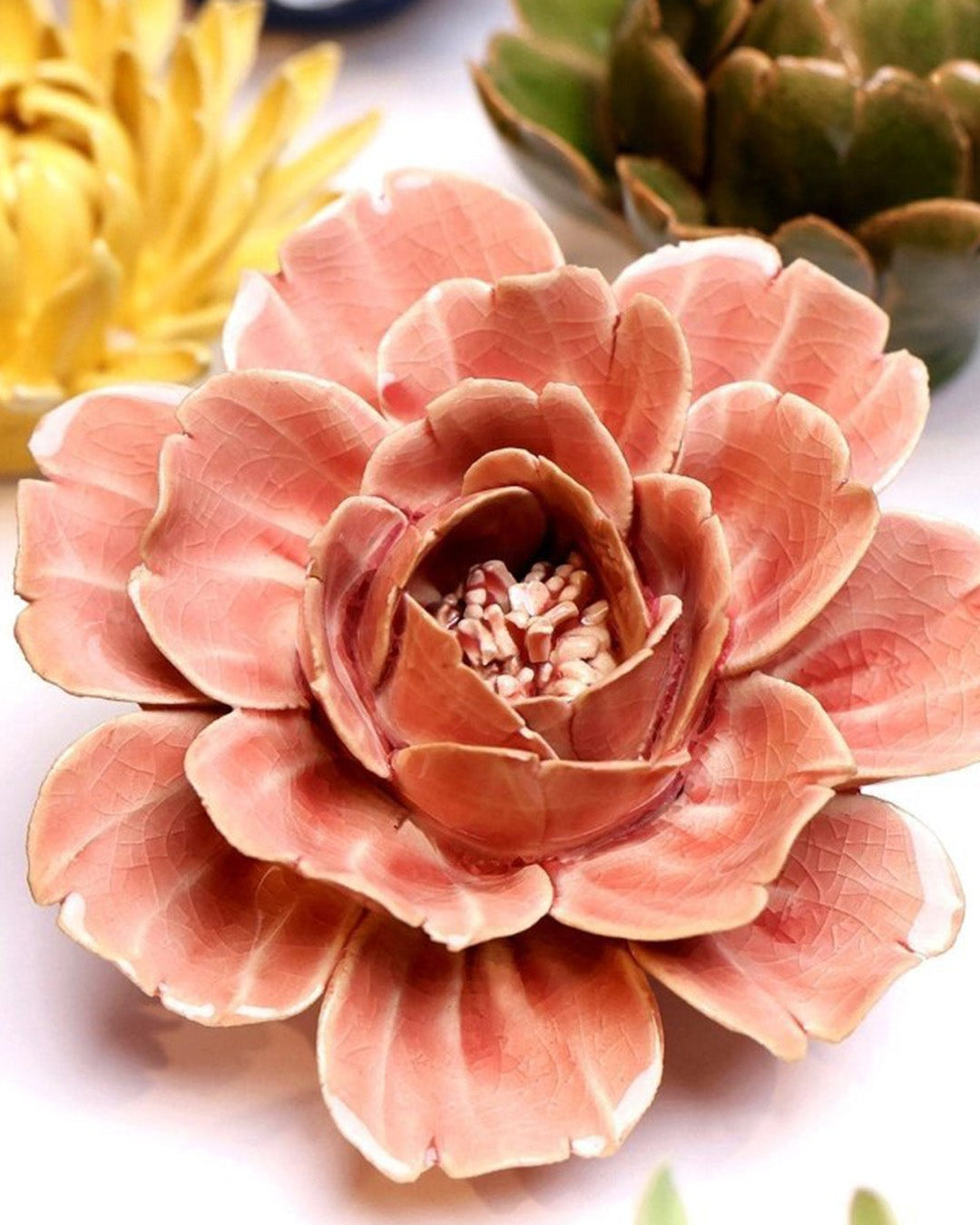 Champagne Pink Rose - Chive Ceramics Studio - Ceramic Flowers - Chive Ceramics Studio