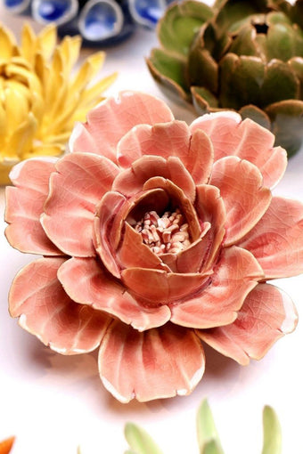 Champagne Pink Rose - Chive Ceramics Studio - Ceramic Flowers - Chive Ceramics Studio