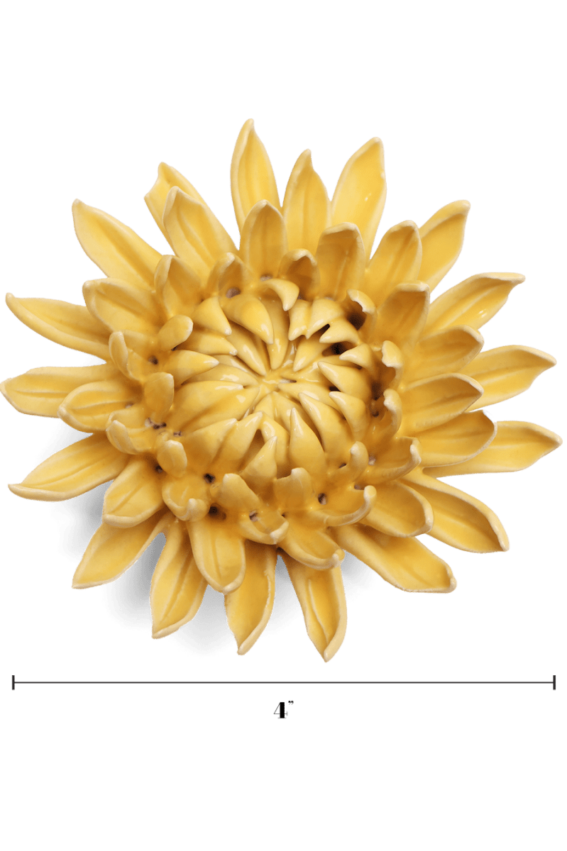 EG38 Canary Yellow Sarah Mum - Chive Ceramics Studio - Ceramic Flowers - Chive Ceramics Studio