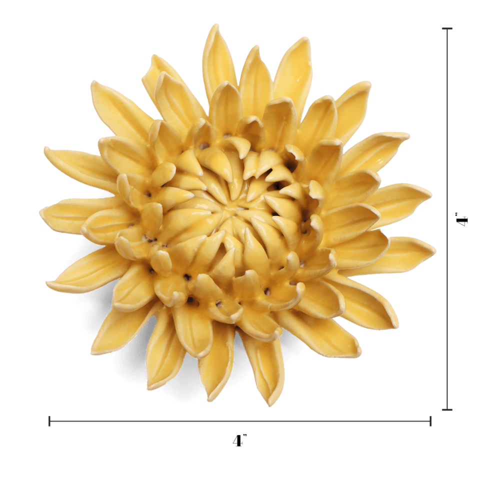 EG38 Canary Yellow Sarah Mum - Chive Ceramics Studio - Ceramic Flowers - Chive Ceramics Studio