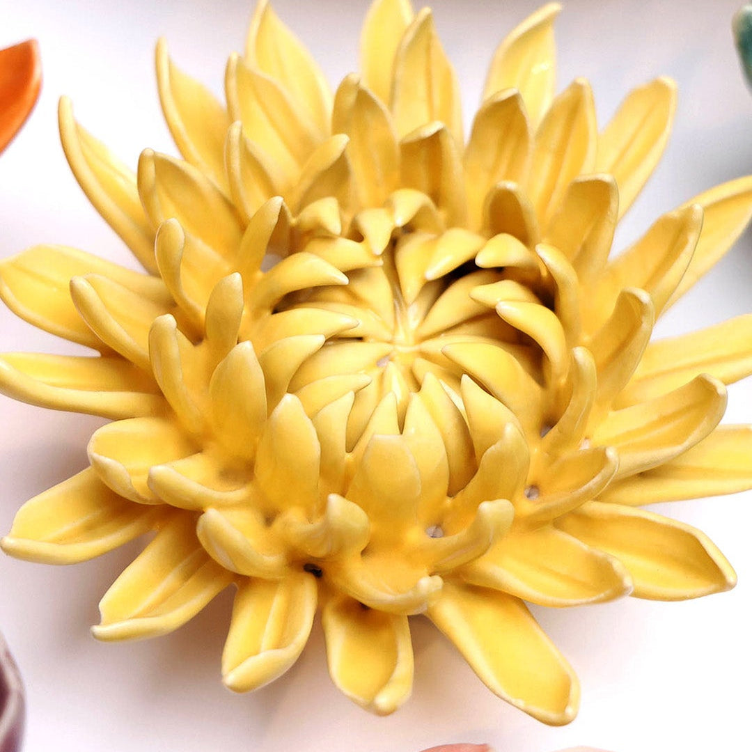 Canary Yellow Sarah Mum - Chive Ceramics Studio - Ceramic Flowers - Chive Ceramics Studio