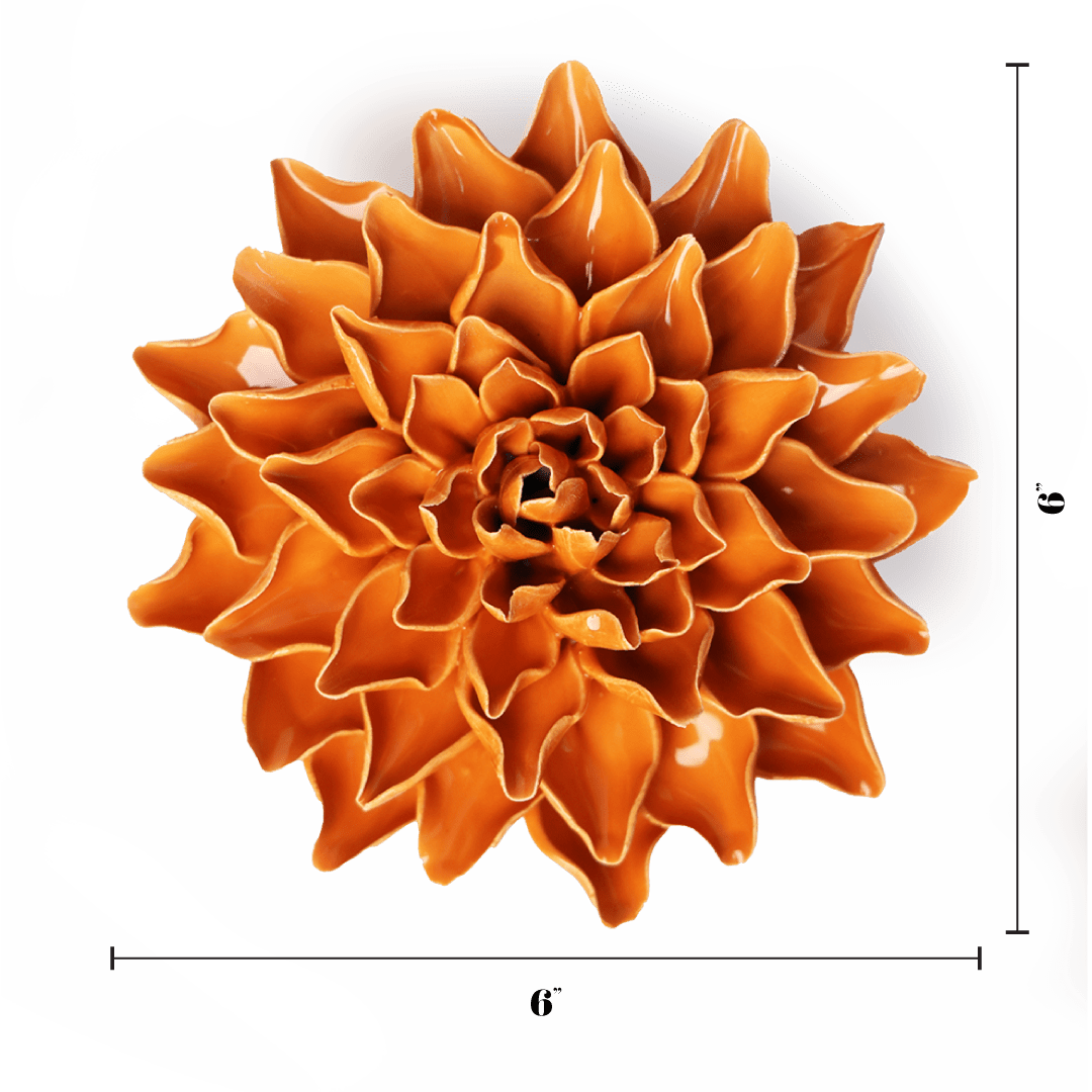Orange Autumn Azalea - Chive Ceramics Studio - Ceramic Flowers - Chive Ceramics Studio