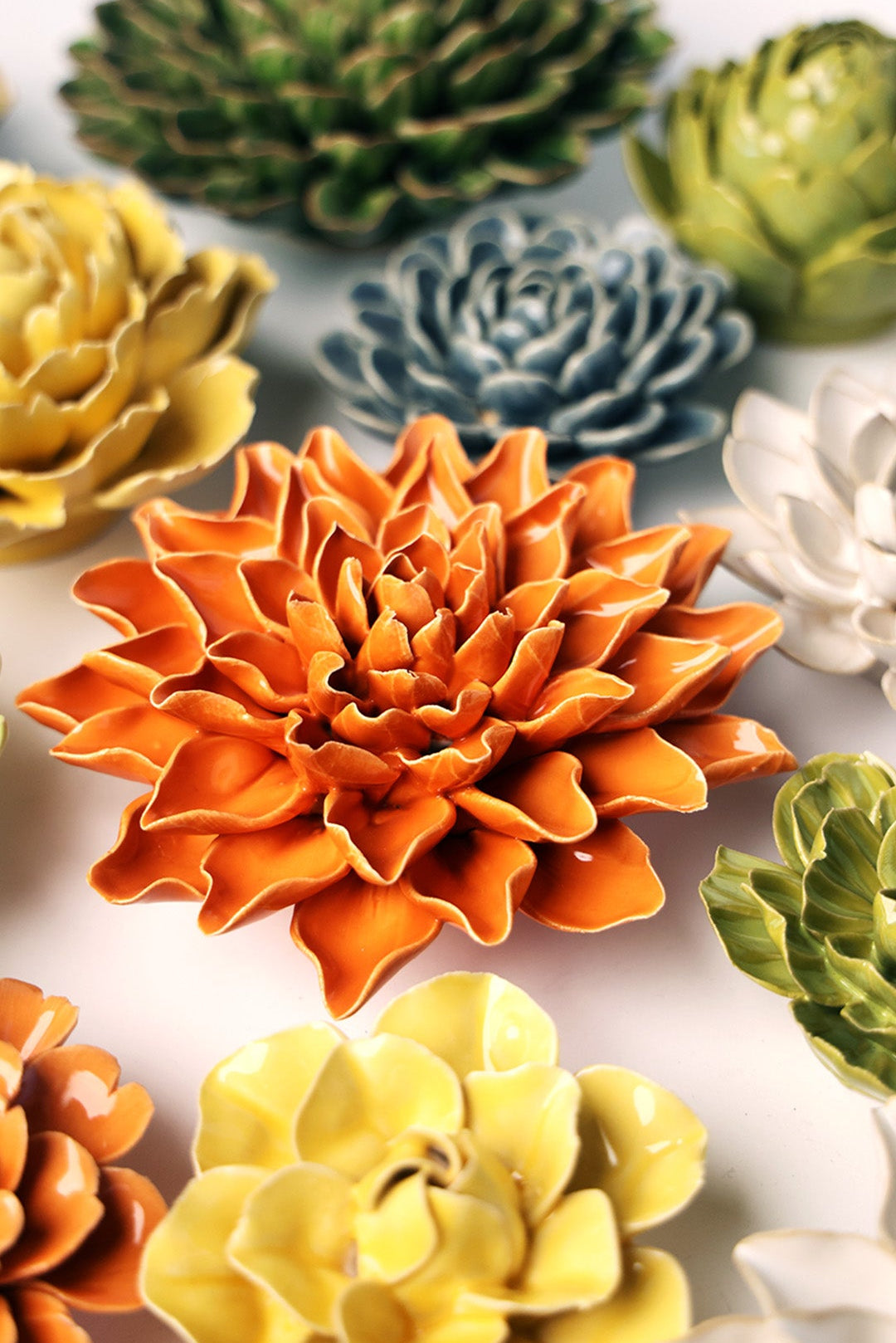 Orange Autumn Azalea - Chive Ceramics Studio - Ceramic Flowers - Chive Ceramics Studio