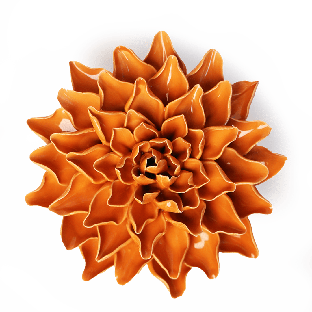 Orange Autumn Azalea - Chive Ceramics Studio - Ceramic Flowers - Chive Ceramics Studio