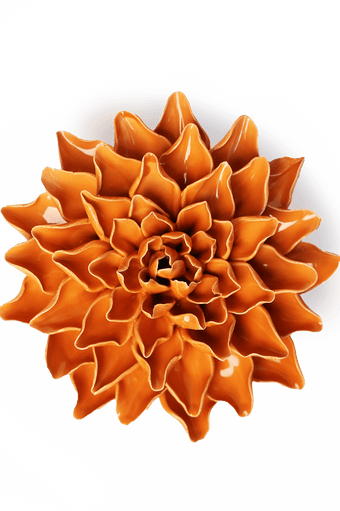 Orange Autumn Azalea - Chive Ceramics Studio - Ceramic Flowers - Chive Ceramics Studio