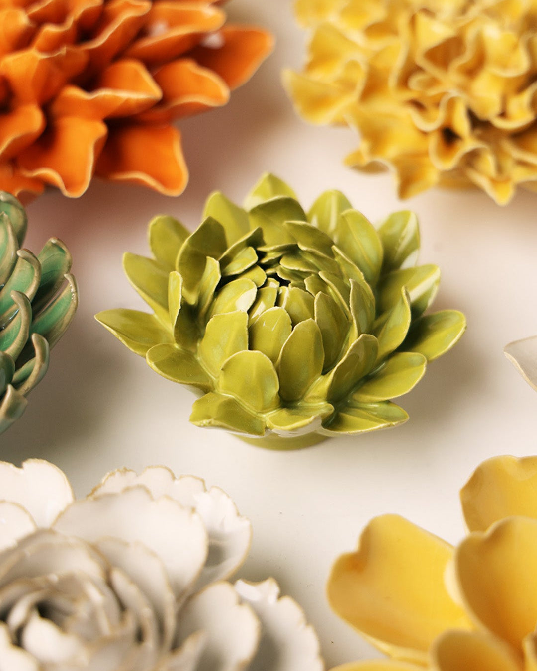 Chartreuse Sugarbush Protea - Chive Ceramics Studio - Ceramic Flowers - Chive Ceramics Studio