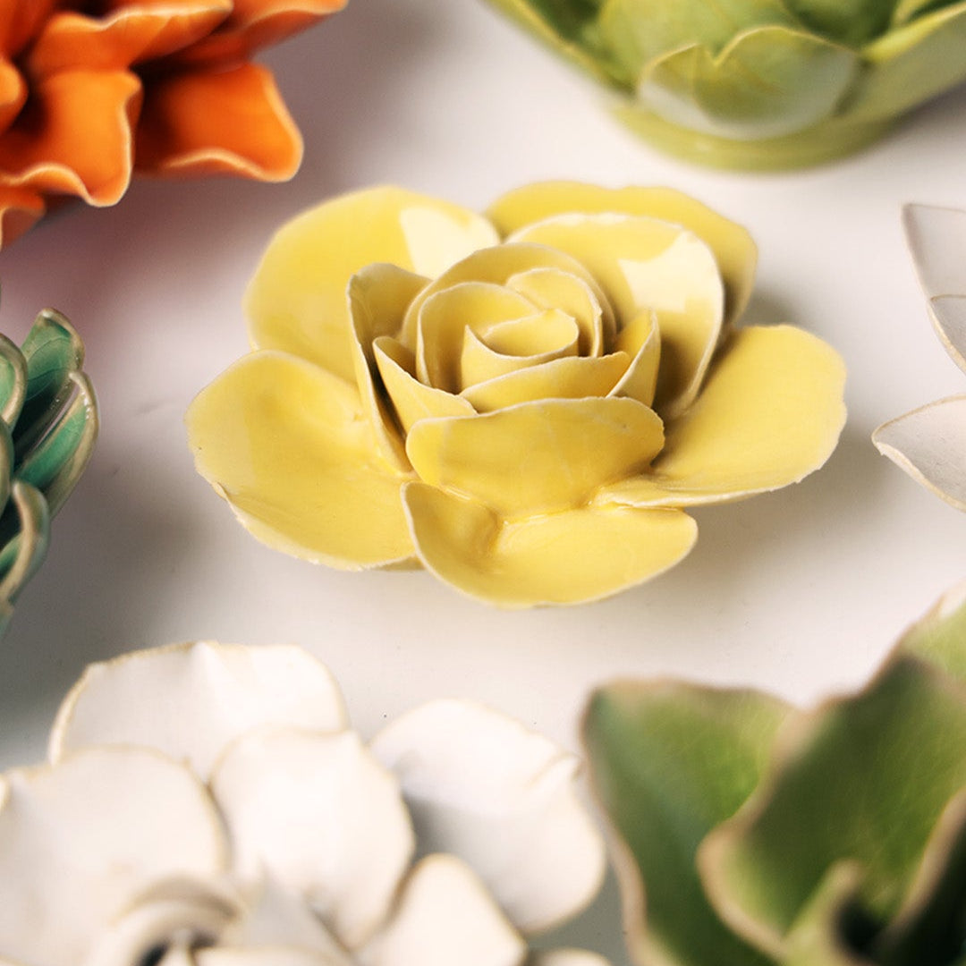 Buttercup Yellow Elegance Ranunculus - Chive Ceramics Studio - Ceramic Flowers - Chive Ceramics Studio