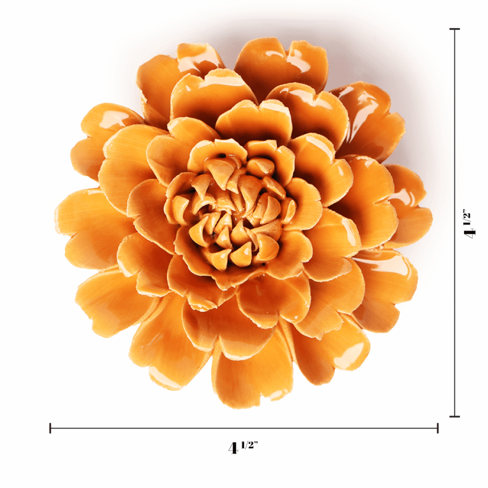 Orange Fiesta Marigold - Chive Ceramics Studio - Ceramic Flowers - Chive Ceramics Studio