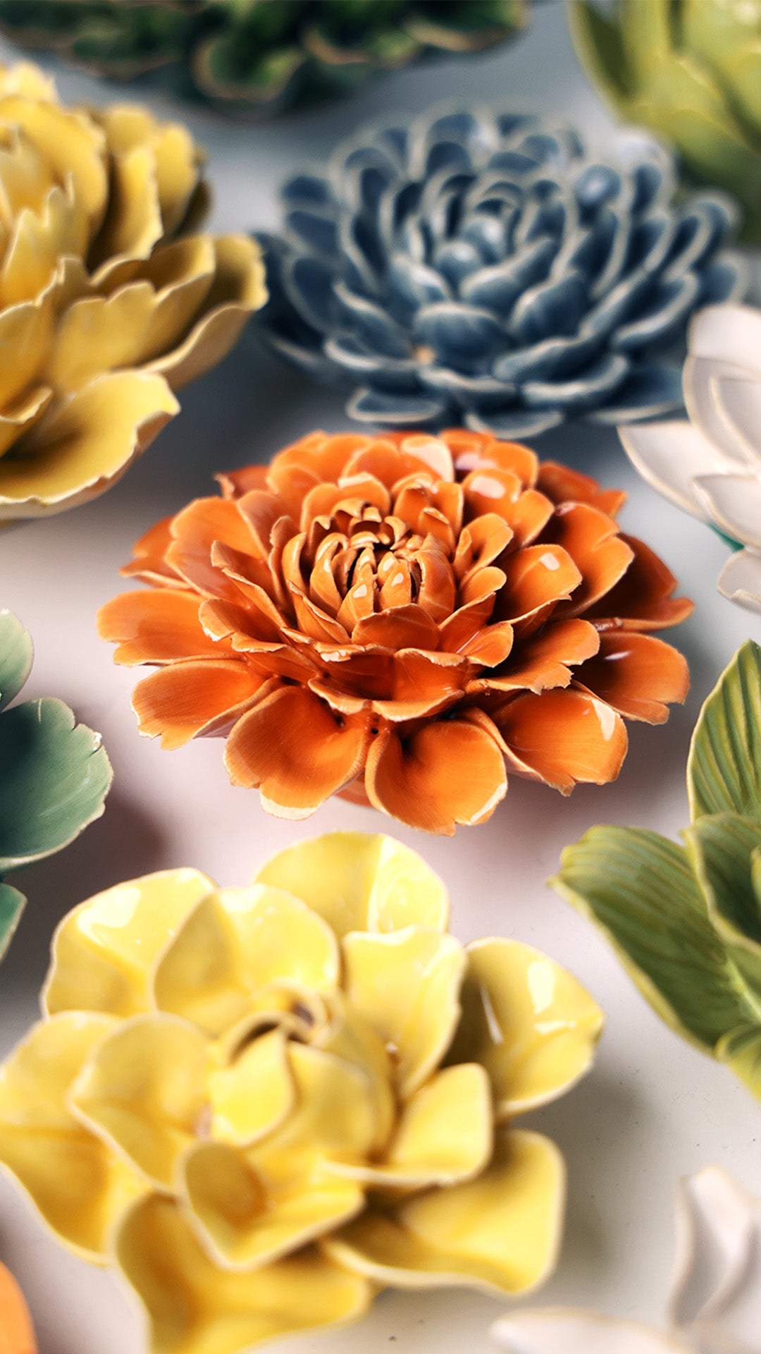 Orange Fiesta Marigold - Chive Ceramics Studio - Ceramic Flowers - Chive Ceramics Studio