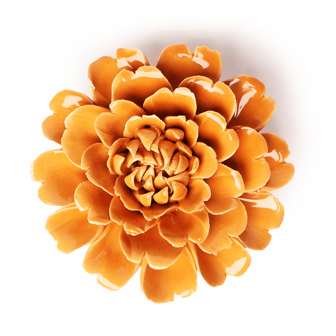 Orange Fiesta Marigold - Chive Ceramics Studio - Ceramic Flowers - Chive Ceramics Studio