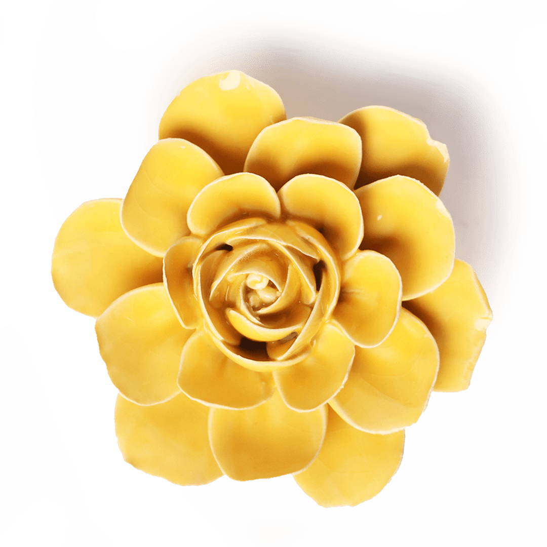 Burnt Yellow Begonia - Chive Ceramics Studio - Ceramic Flowers - Chive Ceramics Studio