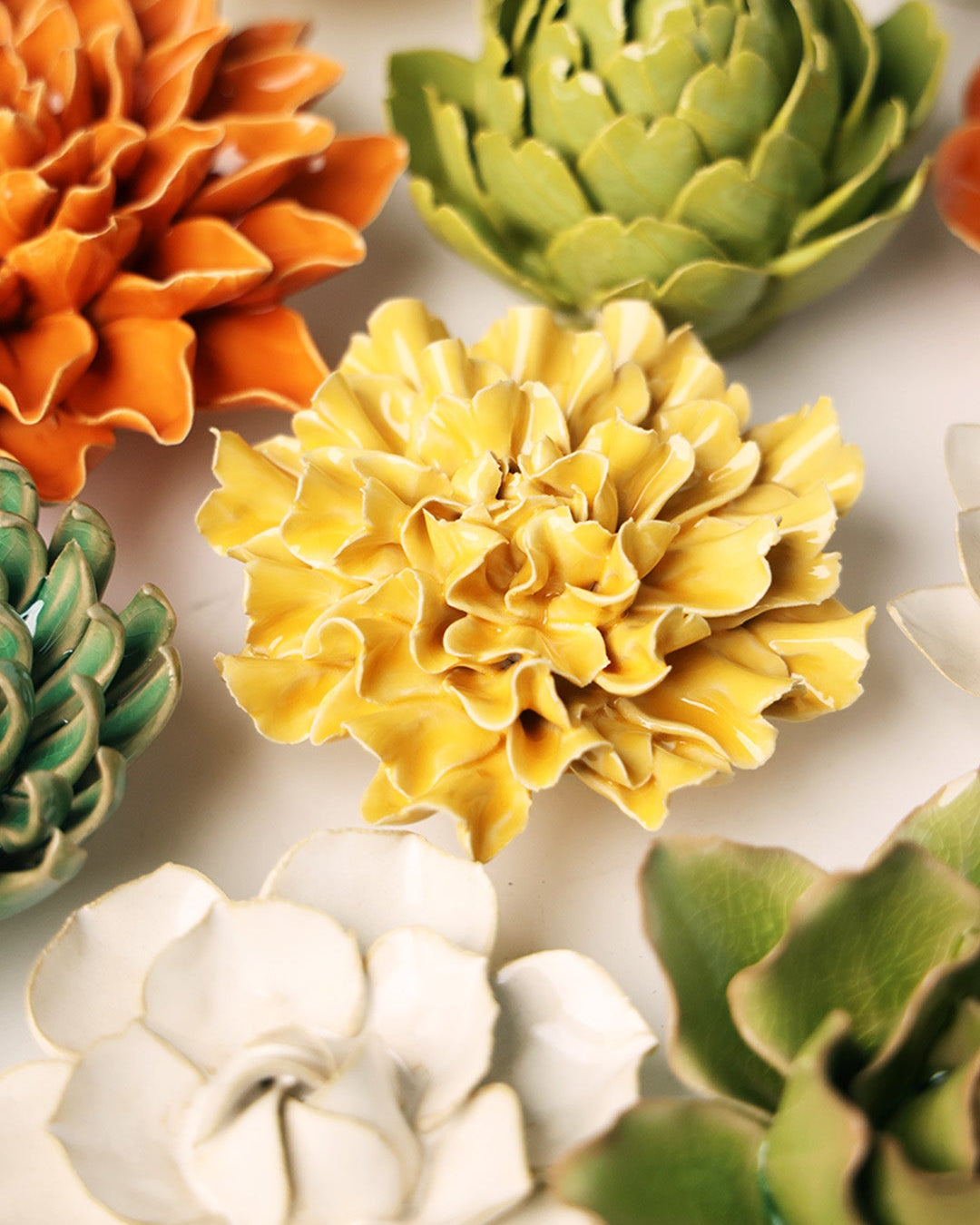 Burnt Yellow Tundra Carnation - Chive Ceramics Studio - Ceramic Flowers - Chive Ceramics Studio