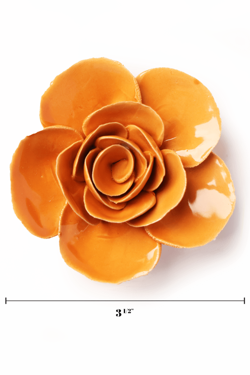 Orange Elegance Ranunculus - Chive Ceramics Studio - Ceramic Flowers - Chive Ceramics Studio