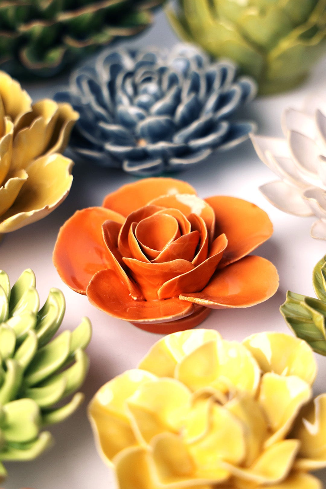 Orange Elegance Ranunculus - Chive Ceramics Studio - Ceramic Flowers - Chive Ceramics Studio