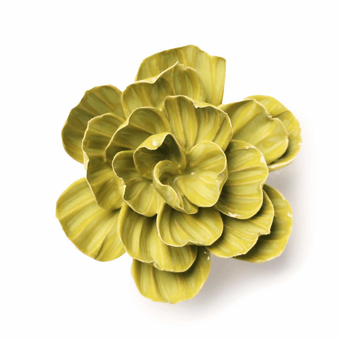 Chartreuse Primrose - Chive Ceramics Studio - Ceramic Flowers - Chive Ceramics Studio