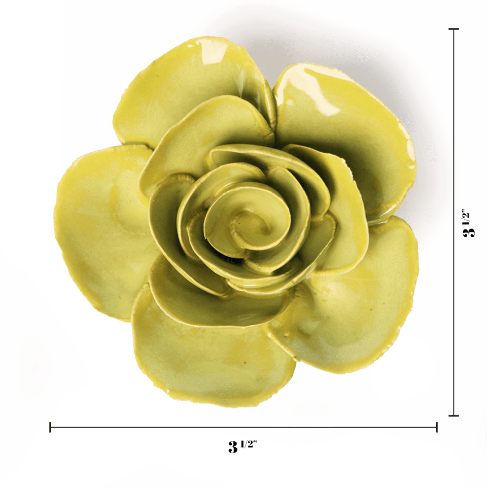 Chartreuse Elegance Ranunculus - Chive Ceramics Studio - Ceramic Flowers - Chive Ceramics Studio