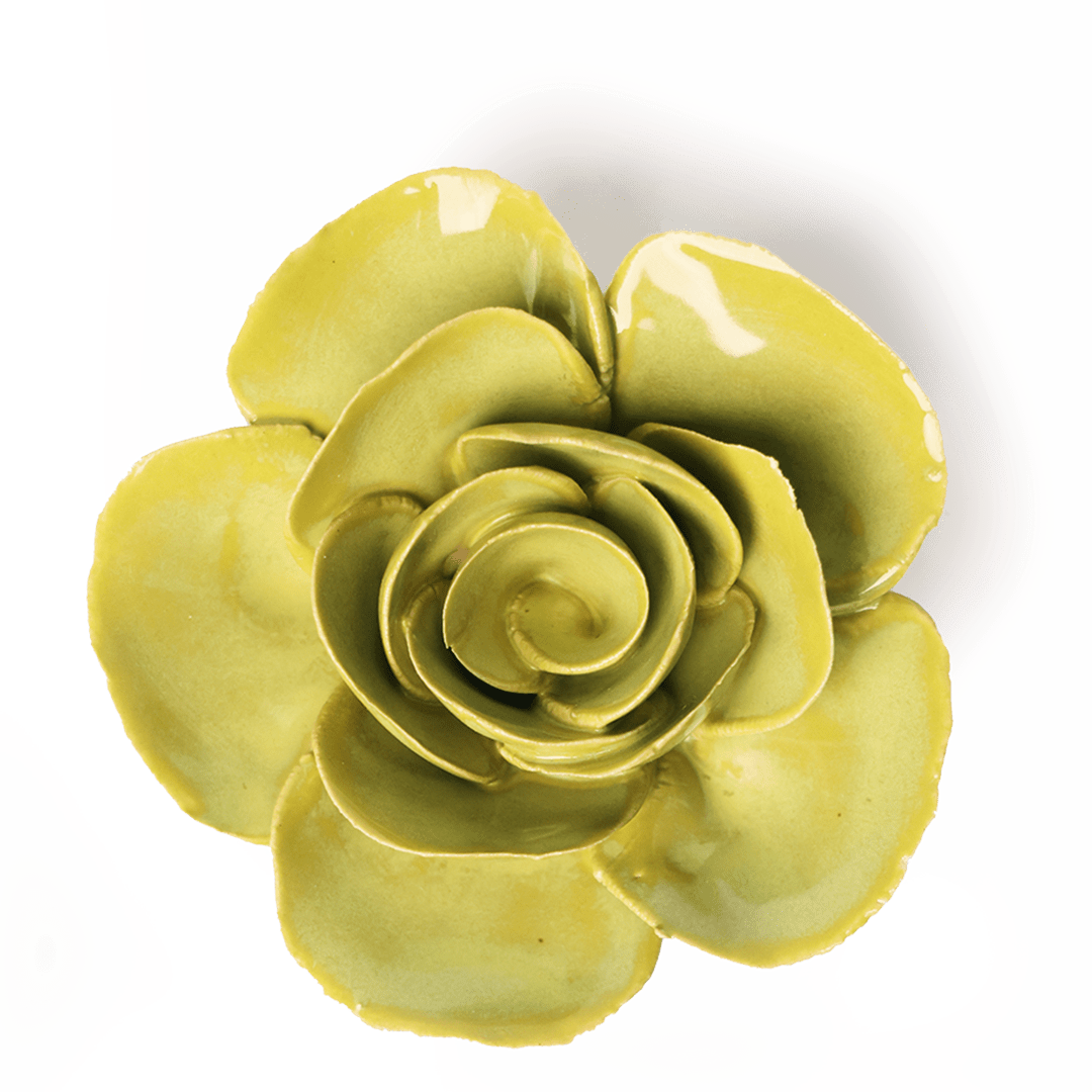 Chartreuse Elegance Ranunculus - Chive Ceramics Studio - Ceramic Flowers - Chive Ceramics Studio